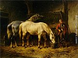 Wouter Verschuur Feeding the Horses painting